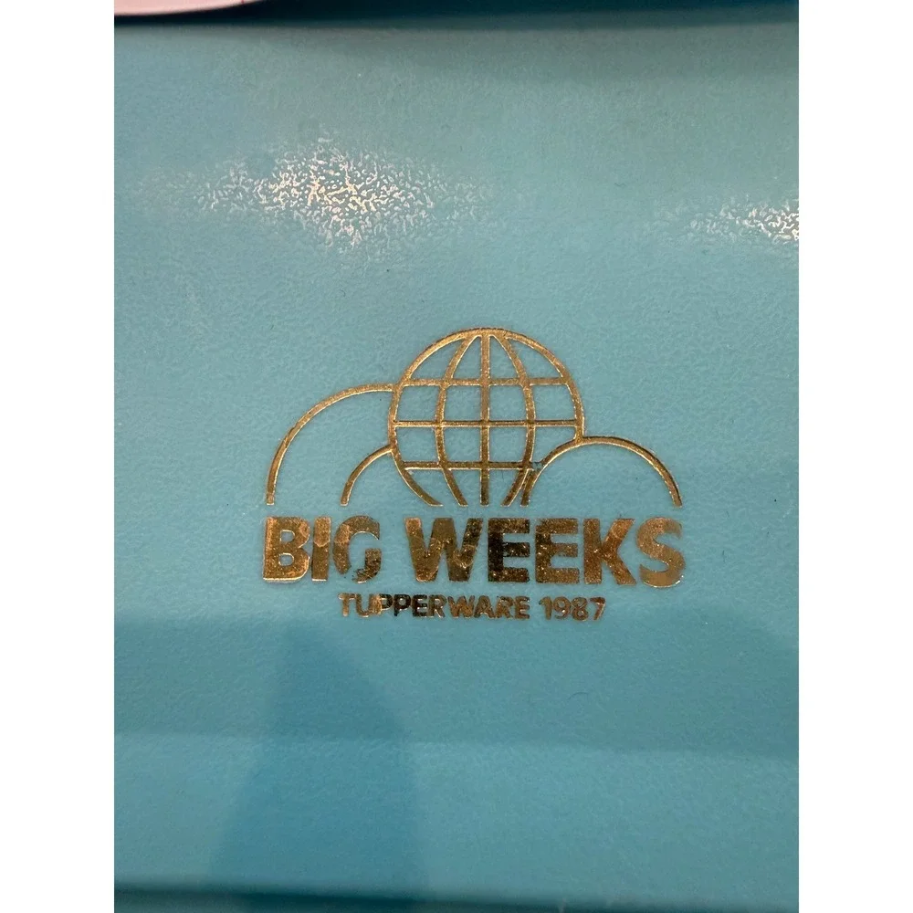 Vintage Tupperware 1987 Big Weeks Teal Blue Rectangular Replacement Lid 1620-4